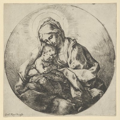 De Maagd die het kind Christus vasthoudt met de vingers van haar rechterhand verborgen, ca. 1600-1640 door Guido Reni