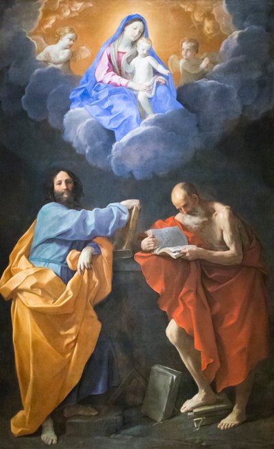 Maagd in Glorie met Heiligen Thomas en Jerome door Guido Reni