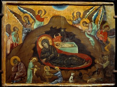 De geboorte van Christus. door Guido da Siena
