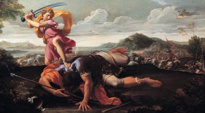 David en Goliath, 1650-1660 door Guillaime Courtois