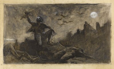 Han van IJsland drinkt het bloed van zijn slachtoffers, ca. 1889 (olieverf op doek) door Guillaume Albert Demarest