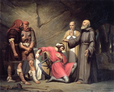 De bekering van Robert, Hertog van Normandië, bekend als Robert de Duivel, scène uit de opera 