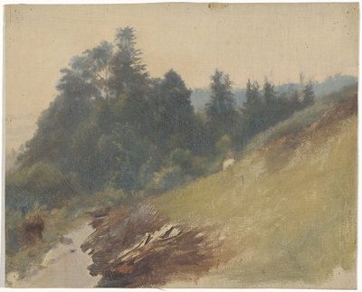 Berghelling met dennen door Guillaume Anne van der Brugghen