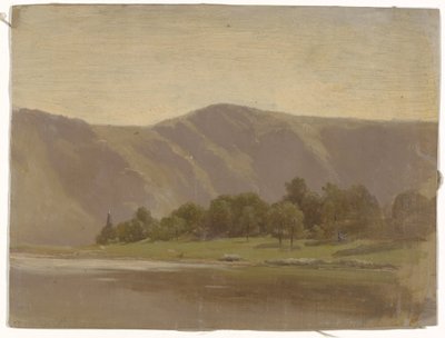 Rivier aan de voet van een gebergte door Guillaume Anne van der Brugghen