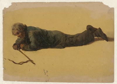 Vooroverliggende man door Guillaume Anne van der Brugghen