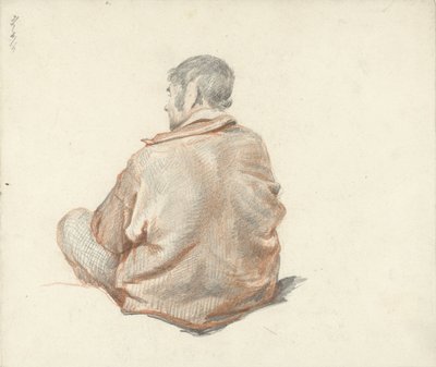 Zittende man, op de rug gezien door Guillaume Anne van der Brugghen