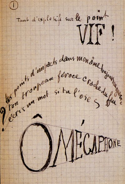Calligram door Guillaume Apollinaire - in 