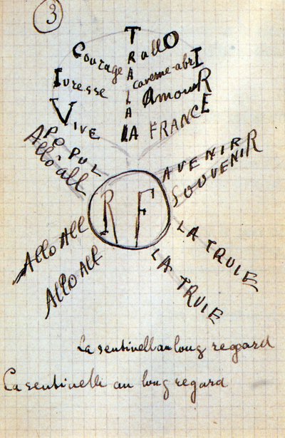 Calligram door Guillaume Apollinaire - in 