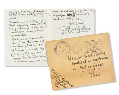 Brief aan Andre Breton door Guillaume Apollinaire