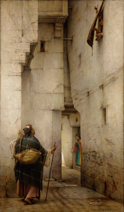 Het steegje door Guillaume Charles Brun