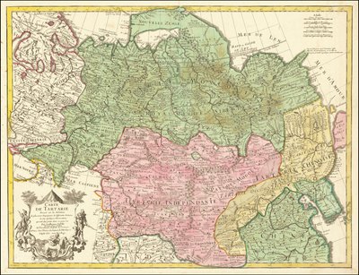 1706 kaart van Tartarije door Guillaume de L