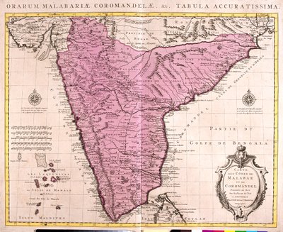 India (met uitzondering van het noorden) door Guillaume Delisle