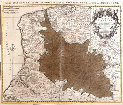 Kaart van Artois (Pas de Calais, Frankrijk) door Guillaume Delisle