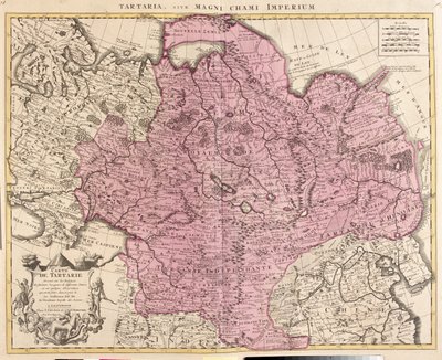 Rusland, Kazachstan, Oezbekistan, Kirgizië, Tadzjikistan, groot deel van China (behalve het zuidoosten), Mongolië door Guillaume Delisle