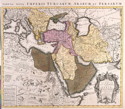 Zuid-Slowakije, Slovenië, Kroatië, Hongarije, Roemenië, Moldavië, Zuid-Oekraïne, Bosnië en Herzegovina, Servië en Montenegro, Bulgarije, Albanië, Macedonië, Griekenland, Turkije, Georgië, Armenië, Azerbeidzjan, Iran, Cyprus, Syrië, Irak, Oost-Libië. door Guillaume Delisle