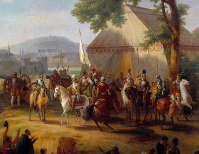 Koning Hendrik IV verlaat zijn tent (detail) door Guillaume Frederic Ronmy