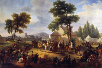 Godsdienstoorlogen: koning Hendrik IV nabij Parijs tijdens het beleg van de stad in 1590 door Guillaume Frederic Ronmy