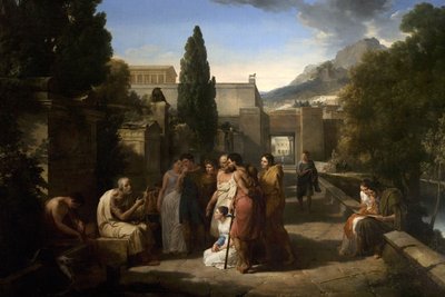 Homerus zingt zijn Ilias bij de Poort van Athene, 1811 door Guillaume Guillon Lethière