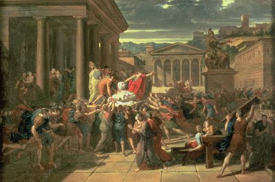 De Dood van Caesar (100-44 v.Chr.) door Guillaume Guillon Lethière
