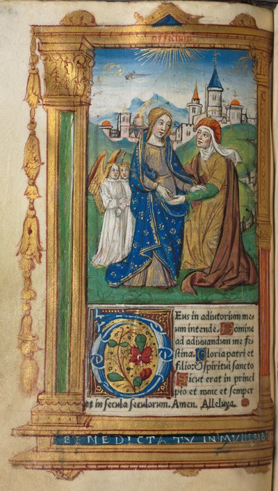 Getijdenboek (Gebruik van Rome): fol. 29v, Het Bezoek door Guillaume Le Rouge