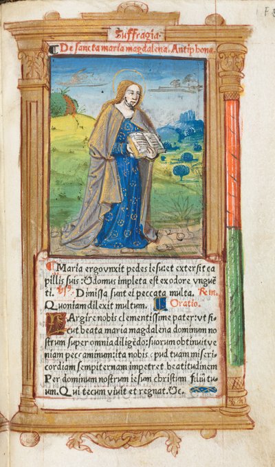 Gedrukt Getijdenboek Gebruik van Rome: fol. 109r, Maria Magdalena, 1510 door Guillaume Le Rouge