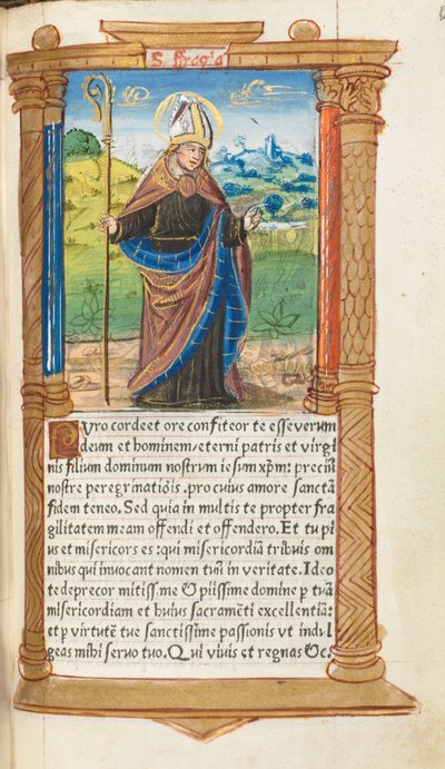Gedrukt Getijdenboek Gebruik van Rome: fol. 96r, St. Augustinus, 1510 door Guillaume Le Rouge