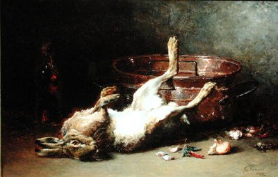 Stilleven met een Haas en een Ketel, 1886 door Guillaume Romain Fouace