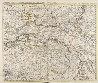 Gueldre hollandoise avec les pais, duchez et comtez voisins / par le sr. Sanson geograaf van het koninklijk huis door Guillaume Sanson