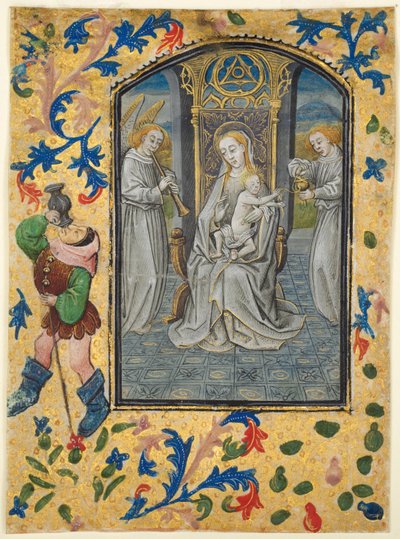 Blad uit een getijdenboek: Presentatie in de tempel door Guillaume Vrelant