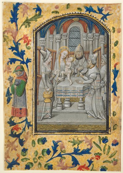 Blad uit een Getijdenboek: De Visitatie, ca. 1470-1480 door Guillaume Vrelant