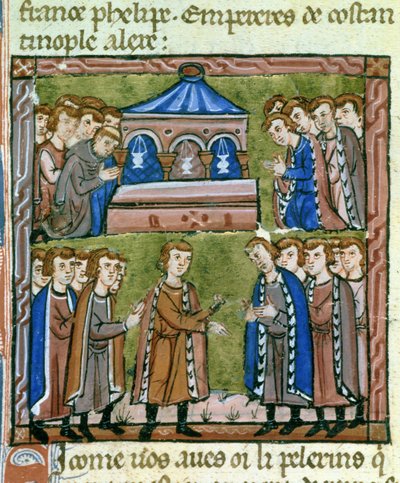 Godefroy de Bouillon en de kruisvaarders in gebed bij het Heilig Graf - Verkiezing van Godefroy de Bouillon tot beschermer van het Heilig Graf, juli 1099 door Guillaume de Tyr