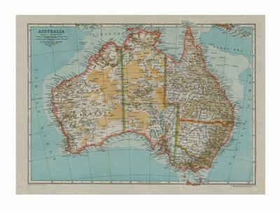 Kaart van Australië door Gull Engraving Company