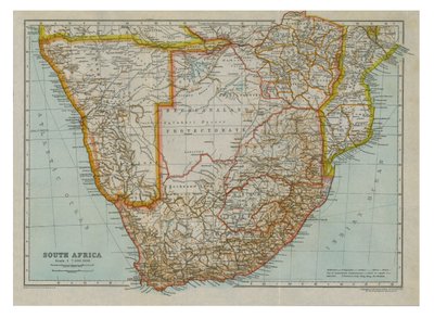 Kaart van Zuid-Zuid-Afrika, ca. 1910 door Gull Engraving Company