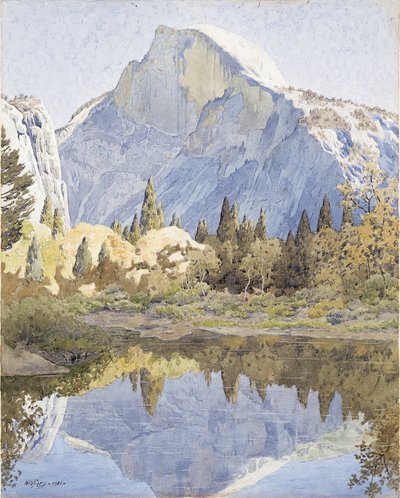 Half Dome en Spiegelmeer door Gunnar Widforss