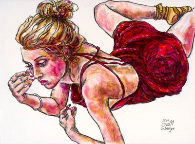Portret van een vrouw, Lot door Gunter Langer