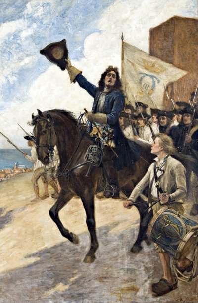 Grote Noordse Oorlog (1700-1721): Magnus Stenbock bij de slag om Helsingborg door Gustaf Olaf Cederstrom