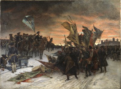 De slag bij Narva (1700) door Gustaf Olaf Cederstrom