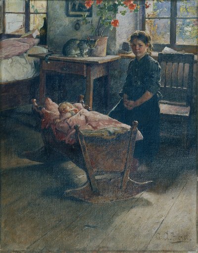 Bij de wieg door Gustav Adolf Hessl
