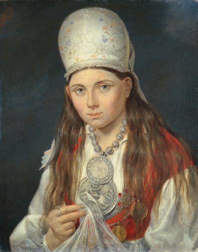 Estse Meisje, 1852 door Gustav Adolf Hippius