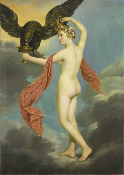 Hebe met Jupiter in de gedaante van een adelaar door Gustav Adolphe Diez