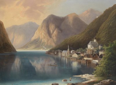 Uitzicht op Hallstadt door Gustav Barbarini