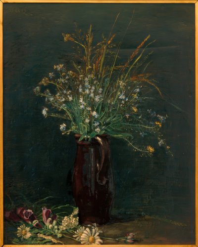 Vergeet-mij-niet stilleven door Gustav Crecelius