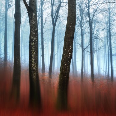 Droom in het mistige bos door Gustav Davidsson