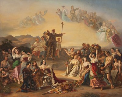 De heilige Severin zegent het land Oostenrijk door Gustav Dittenberger
