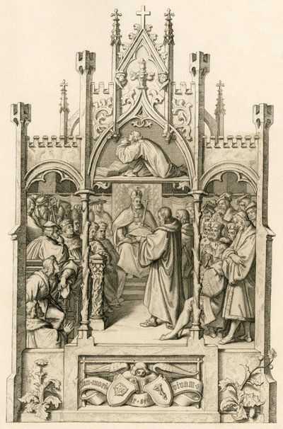 Luther in gebed door Gustav Ferdinand Leopold Konig
