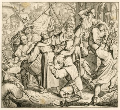Maarten Luther preekt in Seeburg tegen de Boerenoorlog door Gustav Ferdinand Leopold Konig