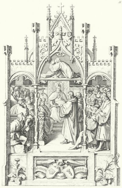 Scènes uit het leven van Maarten Luther (gravure) door Gustav Ferdinand Leopold Konig