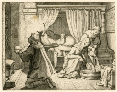 De geboorte van Maarten Luther door Gustav Ferdinand Leopold Konig