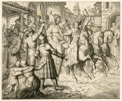 De ontvangst van Maarten Luther in Worms door Gustav Ferdinand Leopold Konig