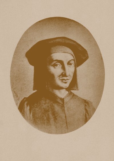 Portret van de componist Josquin des Prez, 1870 door Gustav Gaupp